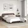 Brown synthetic leather headboard bed frame 160x200 cm by , Beds and slatted bases - Ref: Foro24-373220, Price: 188,65 €, Dis...