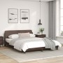 Estructura de cama cabecero cuero sintético marrón 160x200 cm de , Camas y somieres - Ref: Foro24-373220, Precio: 192,37 €, D...