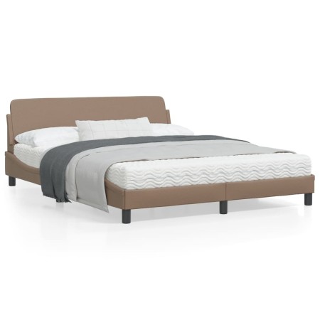 Estructura de cama cabecero cuero sintético capuchino 160x200cm de , Camas y somieres - Ref: Foro24-373222, Precio: 182,58 €,...