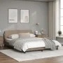 Cappuccino synthetic leather headboard bed frame 160x200cm by , Beds and slatted bases - Ref: Foro24-373222, Price: 169,27 €,...