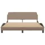 Cappuccino synthetic leather headboard bed frame 160x200cm by , Beds and slatted bases - Ref: Foro24-373222, Price: 169,27 €,...