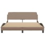 Estructura de cama cabecero cuero sintético capuchino 160x200cm de , Camas y somieres - Ref: Foro24-373222, Precio: 182,58 €,...