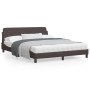 Bed frame with headboard in brown fabric 160x200 cm by , Beds and slatted bases - Ref: Foro24-373208, Price: 193,56 €, Discou...