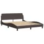 Estructura de cama con cabecero de tela marrón 160x200 cm de , Camas y somieres - Ref: Foro24-373208, Precio: 189,91 €, Descu...