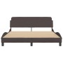 Bed frame with headboard in brown fabric 160x200 cm by , Beds and slatted bases - Ref: Foro24-373208, Price: 193,56 €, Discou...