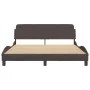 Estructura de cama con cabecero de tela marrón 160x200 cm de , Camas y somieres - Ref: Foro24-373208, Precio: 189,91 €, Descu...