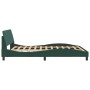 Estructura cama con cabecero terciopelo verde oscuro 160x200 cm
