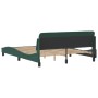 Estructura cama con cabecero terciopelo verde oscuro 160x200 cm