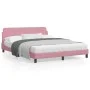 Estructura de cama con cabecero de terciopelo rosa 160x200 cm de , Camas y somieres - Ref: Foro24-373217, Precio: 151,21 €, D...