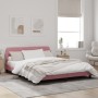 Estructura de cama con cabecero de terciopelo rosa 160x200 cm de , Camas y somieres - Ref: Foro24-373217, Precio: 151,98 €, D...
