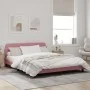 Estructura de cama con cabecero de terciopelo rosa 160x200 cm de , Camas y somieres - Ref: Foro24-373217, Precio: 151,21 €, D...