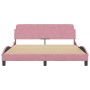 Rosa Samtbettgestell mit Kopfteil 160x200 cm von , Betten und Lattenroste - Ref: Foro24-373217, Preis: 151,98 €, Rabatt: %