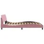 Estructura de cama con cabecero de terciopelo rosa 160x200 cm de , Camas y somieres - Ref: Foro24-373217, Precio: 151,21 €, D...