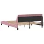 Estructura de cama con cabecero de terciopelo rosa 160x200 cm de , Camas y somieres - Ref: Foro24-373217, Precio: 151,21 €, D...