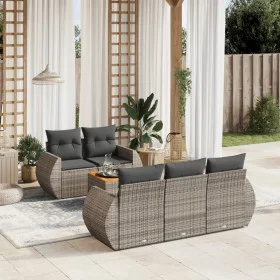 6-piece garden furniture set and gray synthetic rattan cushions by , Garden sets - Ref: Foro24-3257222, Price: 438,18 €, Disc...