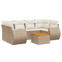 7-piece garden sofa set and beige synthetic rattan cushions by , Garden sets - Ref: Foro24-3257234, Price: 538,06 €, Discount: %