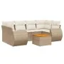 7-piece garden sofa set and beige synthetic rattan cushions by , Garden sets - Ref: Foro24-3257234, Price: 526,48 €, Discount: %