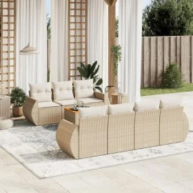 Gartensofa-Set mit beigen Kissen 8 Stück PE-Rattan von , Gartensets - Ref: Foro24-3257241, Preis: 622,93 €, Rabatt: %