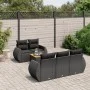 6-teiliges Gartensofa-Set und schwarze synthetische Rattankissen von , Gartensets - Ref: Foro24-3257217, Preis: 419,05 €, Rab...