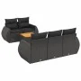 6-teiliges Gartensofa-Set und schwarze synthetische Rattankissen von , Gartensets - Ref: Foro24-3257217, Preis: 419,05 €, Rab...
