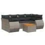 7-piece garden sofa set with gray PE rattan cushions by , Garden sets - Ref: Foro24-3257236, Price: 457,86 €, Discount: %