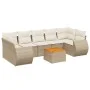 Gartensofa-Set mit beigen Kissen 8 Stück PE-Rattan von , Gartensets - Ref: Foro24-3257248, Preis: 567,68 €, Rabatt: %