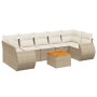 Gartensofa-Set mit beigen Kissen 8 Stück PE-Rattan von , Gartensets - Ref: Foro24-3257248, Preis: 556,29 €, Rabatt: %