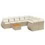 9-piece garden sofa set with beige synthetic rattan cushions by , Garden sets - Ref: Foro24-3257262, Price: 650,76 €, Discoun...