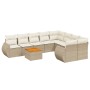 9-teiliges Gartensofa-Set mit beigen synthetischen Rattankissen von , Gartensets - Ref: Foro24-3257262, Preis: 661,80 €, Raba...