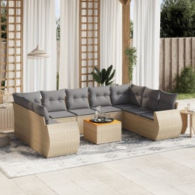 Garden sofa set with beige cushions 10 pieces synthetic rattan by , Garden sets - Ref: Foro24-3257480, Price: 664,39 €, Disco...