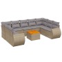 Gartensofa-Set mit beigen Kissen, 10-teilig, synthetisches Rattan von , Gartensets - Ref: Foro24-3257480, Preis: 663,43 €, Ra...