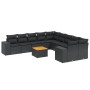 11-teilige Gartensofagarnitur und schwarze synthetische Rattankissen von , Gartensets - Ref: Foro24-3257966, Preis: 675,95 €,...