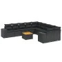 Set de sofás de jardín 11 pzas y cojines ratán sintético negro de , Conjuntos de jardín - Ref: Foro24-3257966, Precio: 678,42...