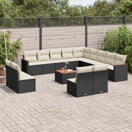 14-piece garden sofa set with black synthetic rattan cushions by , Garden sets - Ref: Foro24-3226490, Price: 791,81 €, Discou...