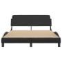Black white synthetic leather headboard bed frame 140x200cm by , Beds and slatted bases - Ref: Foro24-373203, Price: 144,73 €...