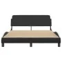 Estructura cama cabecero cuero sintético negro blanco 140x200cm de , Camas y somieres - Ref: Foro24-373203, Precio: 142,65 €,...