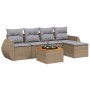 Gartensofa-Set mit Kissen, 6-teilig, beiges synthetisches Rattan von , Gartensets - Ref: Foro24-3257312, Preis: 390,94 €, Rab...