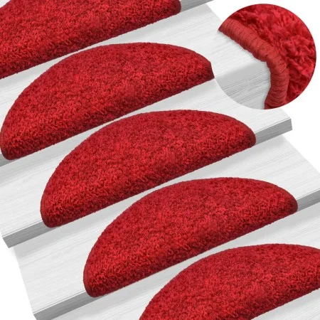 Stair tread carpets 15 units red 65x21x4 cm by , Stair mats - Ref: Foro24-133907, Price: 79,52 €, Discount: %