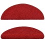 Alfombras de peldaños de escalera 15 uds rojo 65x21x4 cm