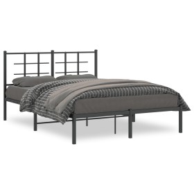 Estructura de cama con cabecero metal negro 140x190 cm de , Camas y somieres - Ref: Foro24-355561, Precio: 87,11 €, Descuento: %