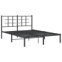Estructura de cama con cabecero metal negro 140x190 cm de , Camas y somieres - Ref: Foro24-355561, Precio: 87,01 €, Descuento: %
