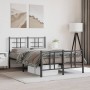Estructura de cama cabecero y estribo metal negro 120x200 cm de , Camas y somieres - Ref: Foro24-355577, Precio: 111,47 €, De...