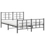 Estructura de cama cabecero y estribo metal negro 160x200 cm