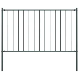 Grau pulverbeschichtetes Stahlzaunelement und Pfosten 1,7 x 1 m von vidaXL, Zaunpaneele - Ref: Foro24-145213, Preis: 56,36 €,...