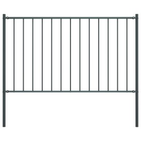 Panel de valla y postes acero recubrimiento polvo gris 1,7x1 m de vidaXL, Paneles de vallas - Ref: Foro24-145213, Precio: 62,...