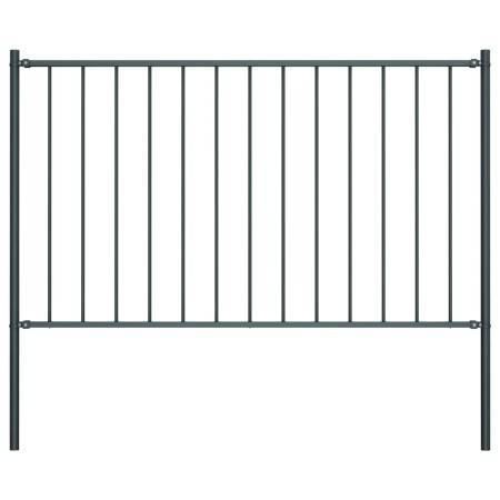 Grau pulverbeschichtetes Stahlzaunelement und Pfosten 1,7 x 1 m von vidaXL, Zaunpaneele - Ref: Foro24-145213, Preis: 67,31 €,...