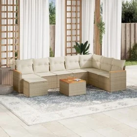 Set de sofás de jardín 9 pzas con cojines ratán sintético beige de , Conjuntos de jardín - Ref: Foro24-3226254, Precio: 577,1...