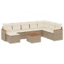 Set de sofás de jardín 9 pzas con cojines ratán sintético beige de , Conjuntos de jardín - Ref: Foro24-3226254, Precio: 537,0...