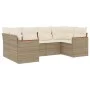 Garden sofa set with cushions 6 pieces beige synthetic rattan by , Garden sets - Ref: Foro24-3226261, Price: 428,99 €, Discou...