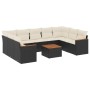 Set de sofás de jardín 10 pzas cojines ratán sintético negro de , Conjuntos de jardín - Ref: Foro24-3226280, Precio: 519,08 €